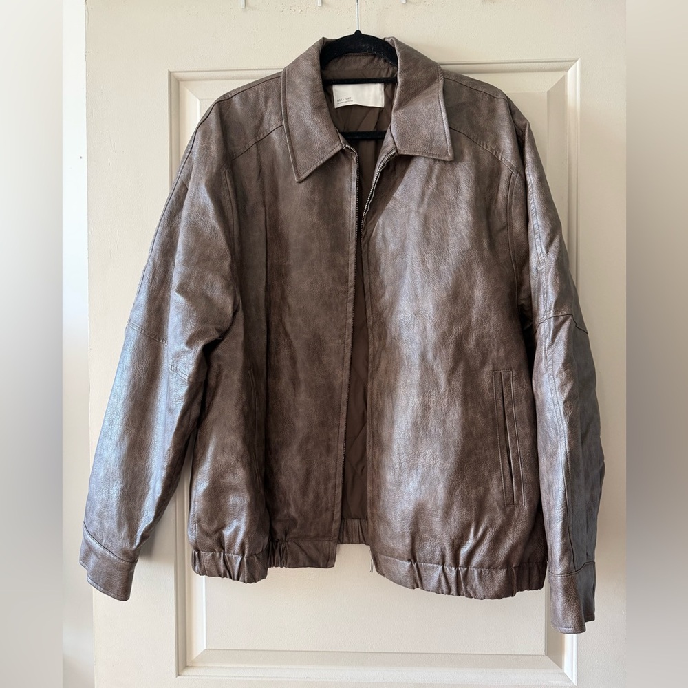 OAK + FORT Vegan Leather Bomber Jacket